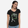 Monster City-Womens-V-Neck-Tee-Studio Mootant