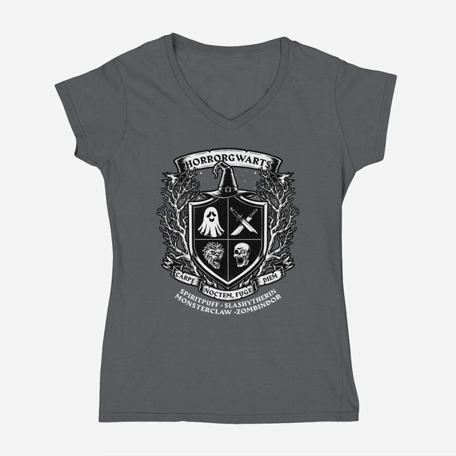 Horror Magic School-Womens-V-Neck-Tee-Studio Mootant