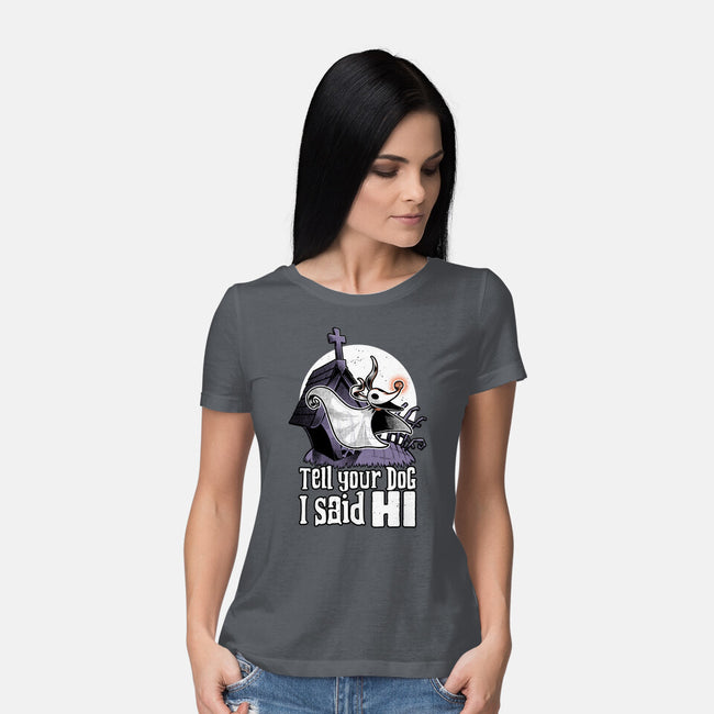 Ghost Animation Dog-Womens-Basic-Tee-Studio Mootant