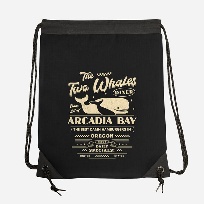 The Two Whales Diner Emblem-None-Drawstring-Bag-LAGELANTEE