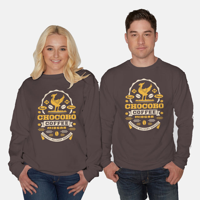 Chocobo Coffee Grunge-Unisex-Crew Neck-Sweatshirt-LAGELANTEE