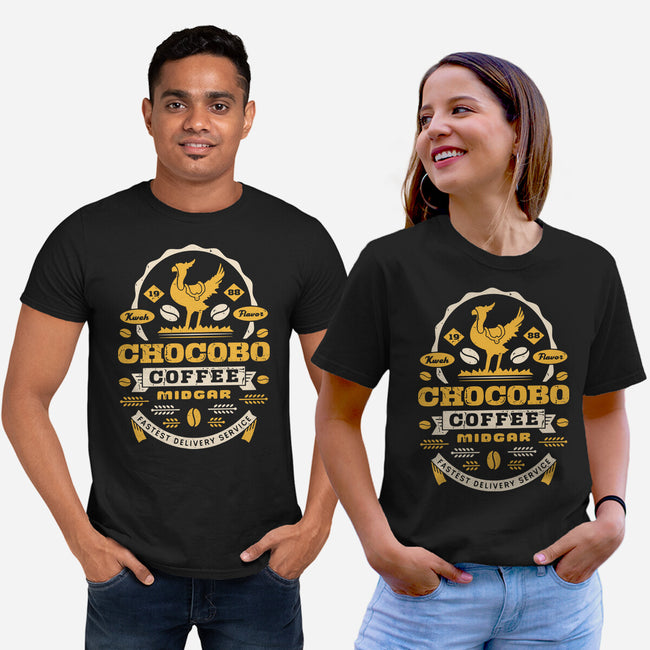 Chocobo Coffee Grunge-Unisex-Basic-Tee-LAGELANTEE