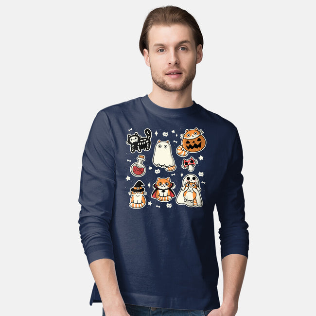 Meow Halloween-Mens-Long Sleeved-Tee-Freecheese