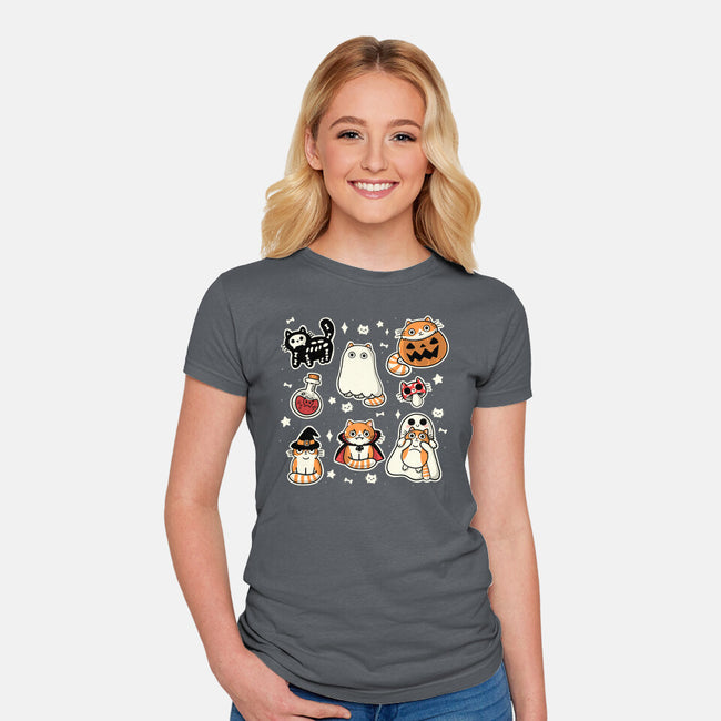 Meow Halloween-Womens-Fitted-Tee-Freecheese