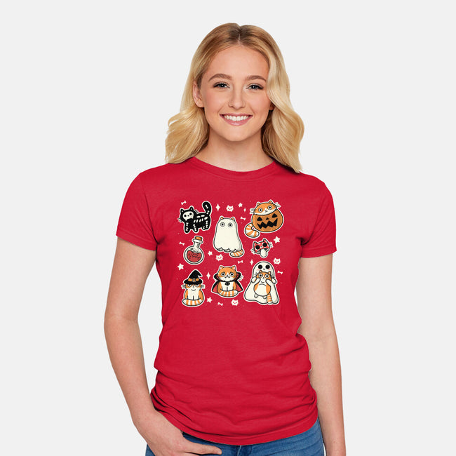 Meow Halloween-Womens-Fitted-Tee-Freecheese