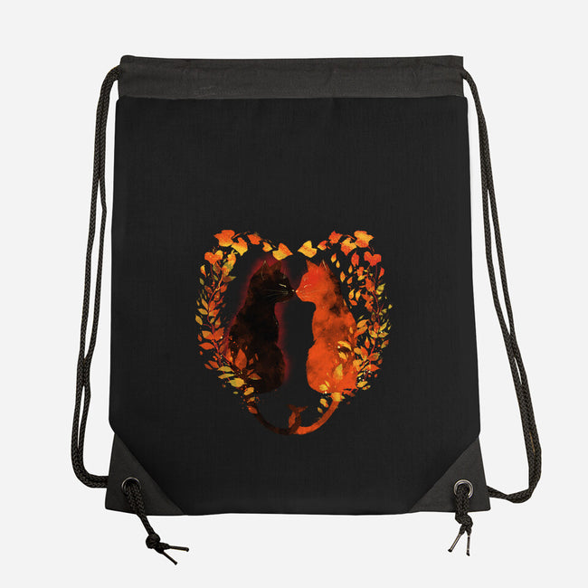 Cats In Fall-None-Drawstring-Bag-kharmazero