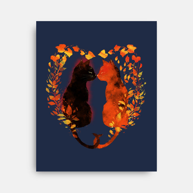 Cats In Fall-None-Stretched-Canvas-kharmazero