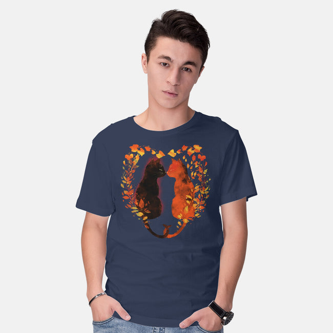 Cats In Fall-Mens-Basic-Tee-kharmazero