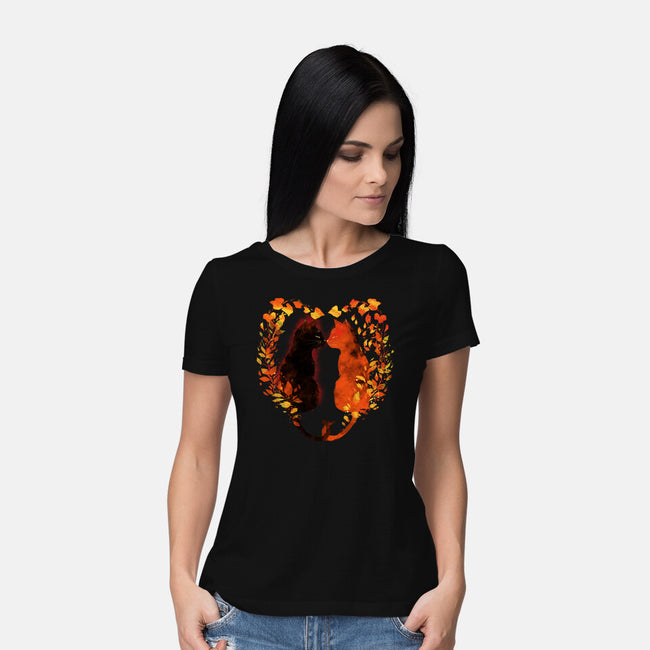 Cats In Fall-Womens-Basic-Tee-kharmazero