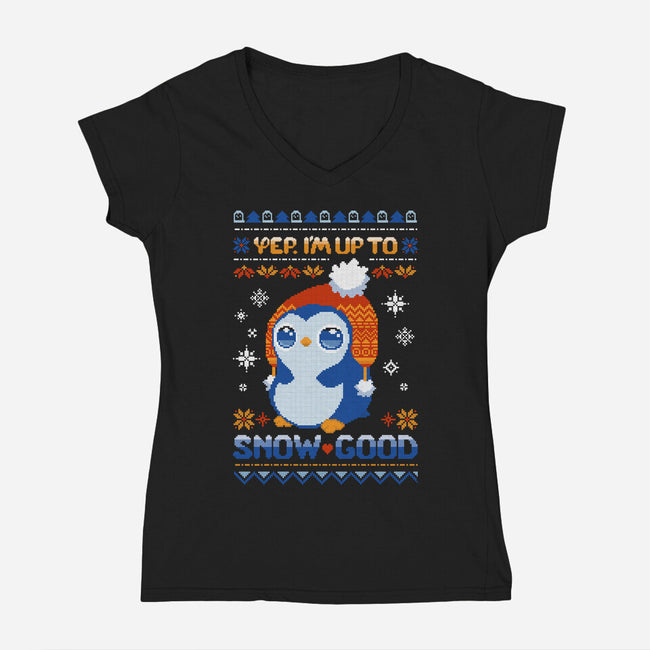 I Am Up To Snow Good-Womens-V-Neck-Tee-ricolaa