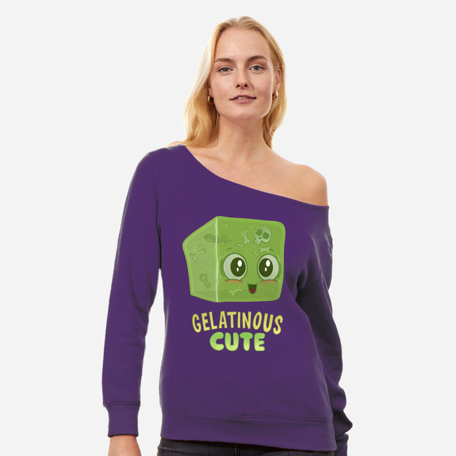 Gelatinous Cute-Womens-Off Shoulder-Sweatshirt-queenmob