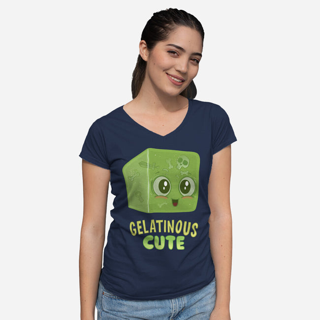 Gelatinous Cute-Womens-V-Neck-Tee-queenmob