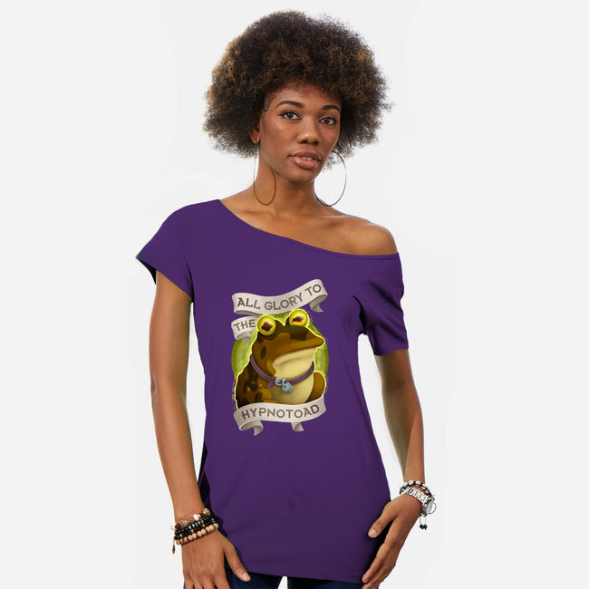 All Glory To The Hypnotoad-Womens-Off Shoulder-Tee-ChristaDoodles