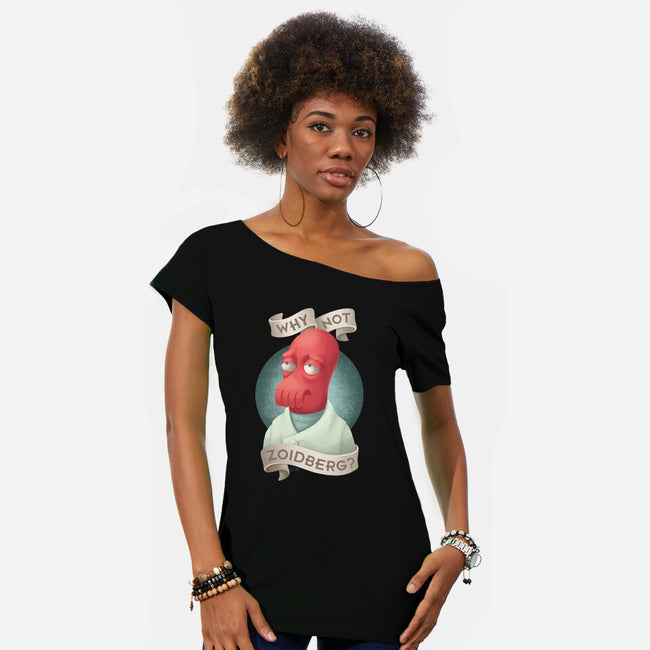 Why Not Zoidberg-Womens-Off Shoulder-Tee-ChristaDoodles