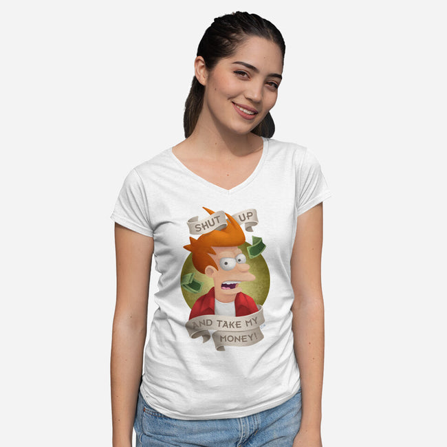 Shut Up And Take My Money-Womens-V-Neck-Tee-ChristaDoodles