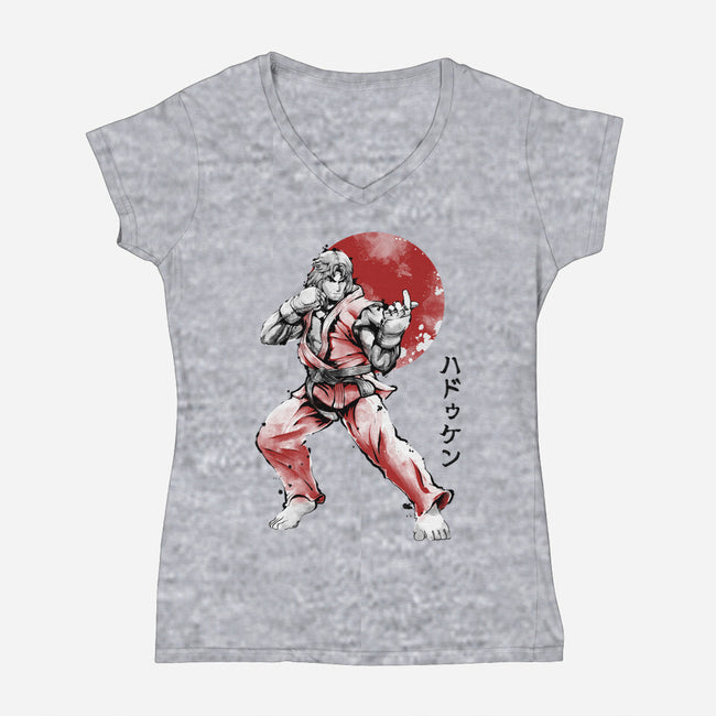 Masters Ken Sumi-Womens-V-Neck-Tee-Astrobot Invention