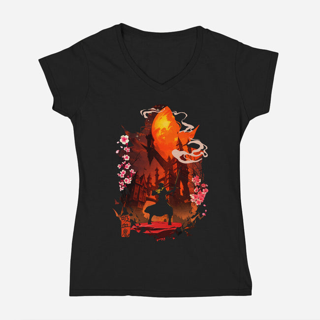 Children Of The Night-Womens-V-Neck-Tee-Arinesart