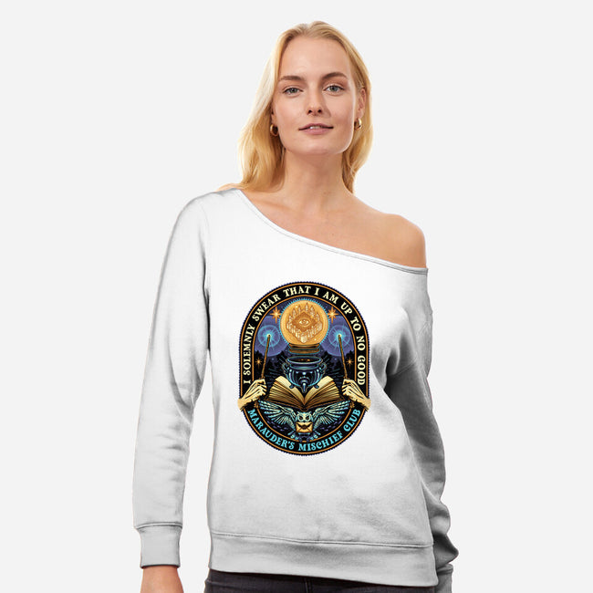 Mischief Club-Womens-Off Shoulder-Sweatshirt-glitchygorilla