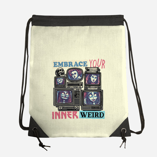 Embrace Your Inner Weird-None-Drawstring-Bag-glitchygorilla