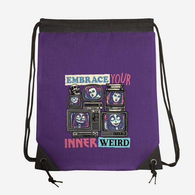 Embrace Your Inner Weird-None-Drawstring-Bag-glitchygorilla