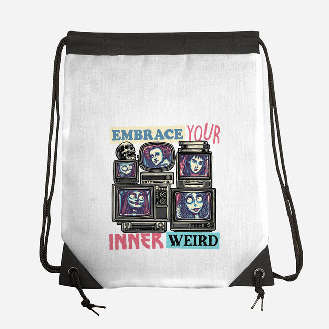 Embrace Your Inner Weird-None-Drawstring-Bag-glitchygorilla