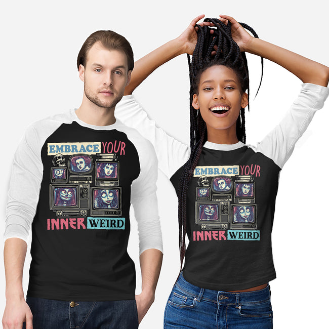 Embrace Your Inner Weird-Unisex-Baseball-Tee-glitchygorilla