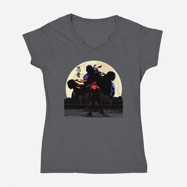 Ninjas-Womens-V-Neck-Tee-Jaydelacruz