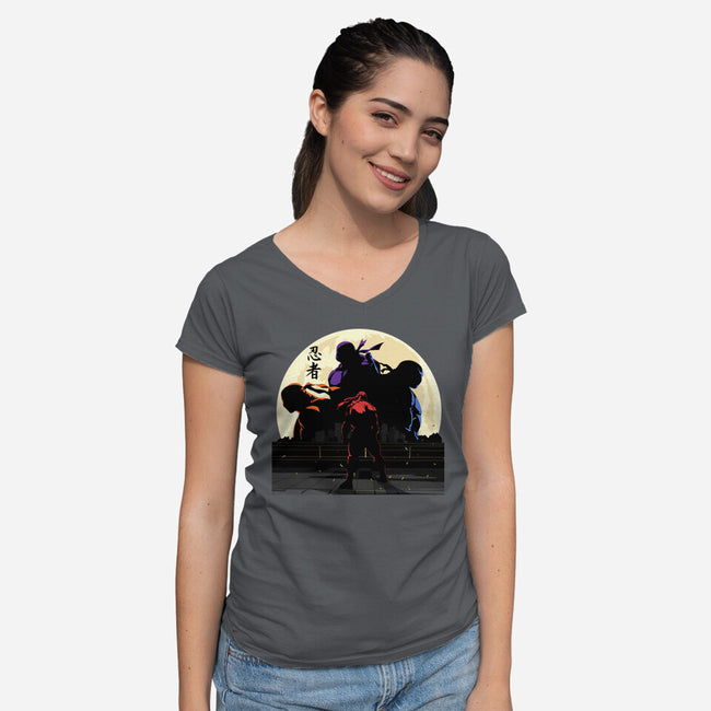 Ninjas-Womens-V-Neck-Tee-Jaydelacruz