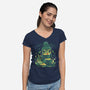 Winter Green Magic-Womens-V-Neck-Tee-Vallina84