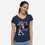 Shadows City-Womens-V-Neck-Tee-Studio Mootant