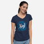 The Blue Queen-Womens-V-Neck-Tee-IdeasConPatatas