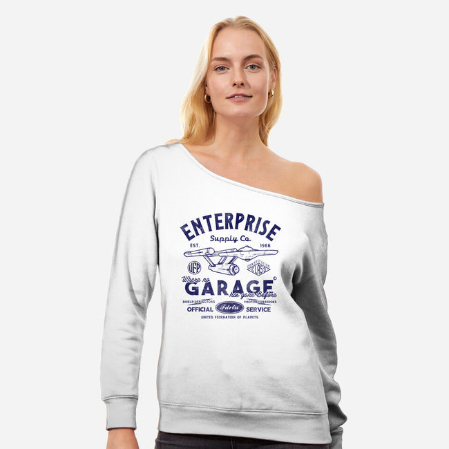 Enterprise Garage-Womens-Off Shoulder-Sweatshirt-Arinesart