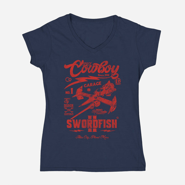 Cowboy Garage-Womens-V-Neck-Tee-Arinesart