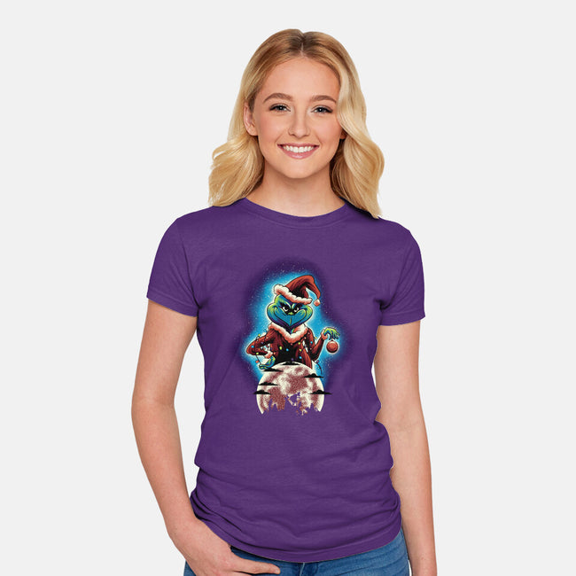 The Christmas Thief-Womens-Fitted-Tee-rmatix