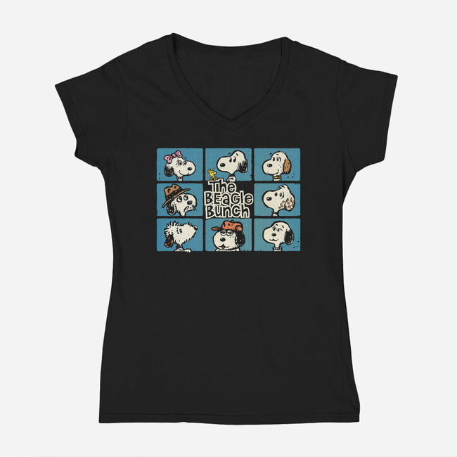 The Beagle Bunch-Womens-V-Neck-Tee-kg07