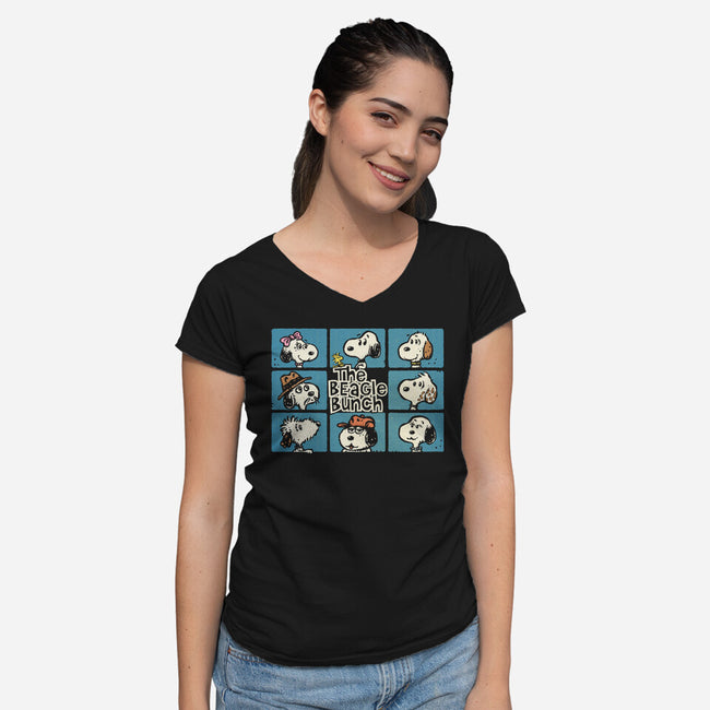 The Beagle Bunch-Womens-V-Neck-Tee-kg07