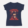 I Like My Coffee On The Dark Side-Womens-V-Neck-Tee-worlddominationforcats