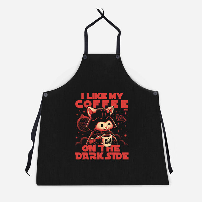 I Like My Coffee On The Dark Side-Unisex-Kitchen-Apron-worlddominationforcats