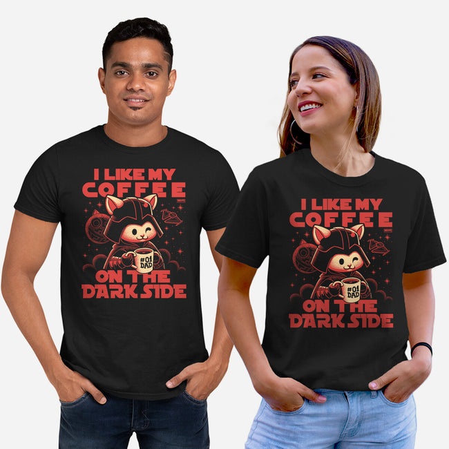 I Like My Coffee On The Dark Side-Unisex-Basic-Tee-worlddominationforcats