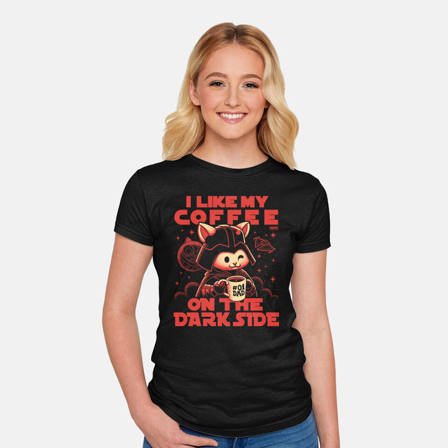 I Like My Coffee On The Dark Side-Womens-Fitted-Tee-worlddominationforcats