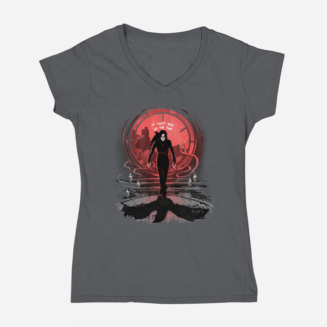 The Crow's Rain-Womens-V-Neck-Tee-IKILO