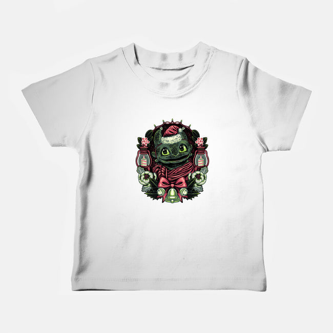 Christmas Dragon-Baby-Basic-Tee-glitchygorilla