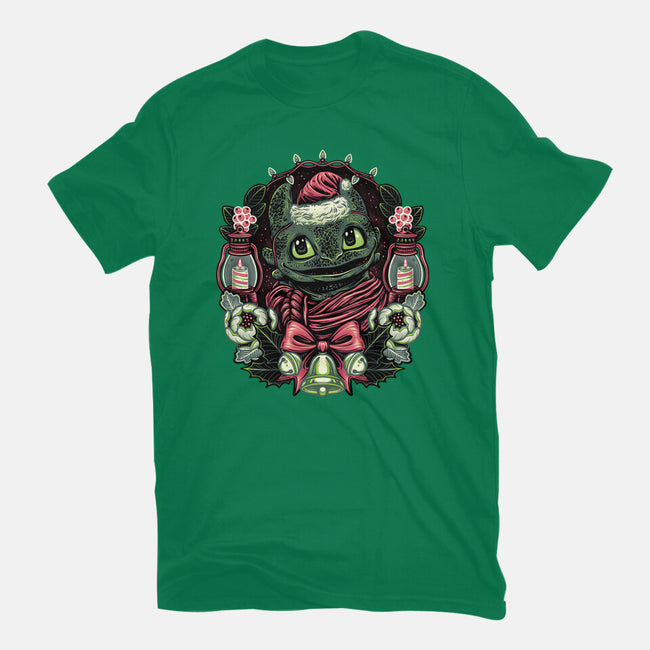 Christmas Dragon-Womens-Basic-Tee-glitchygorilla