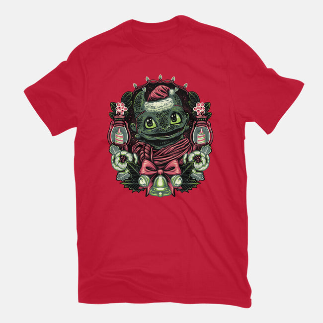 Christmas Dragon-Womens-Basic-Tee-glitchygorilla