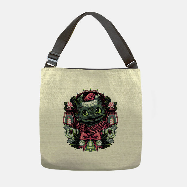 Christmas Dragon-None-Adjustable Tote-Bag-glitchygorilla