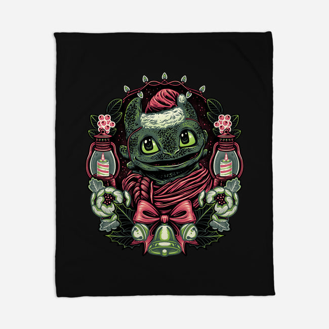 Christmas Dragon-None-Fleece-Blanket-glitchygorilla