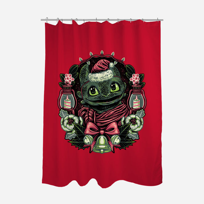 Christmas Dragon-None-Polyester-Shower Curtain-glitchygorilla