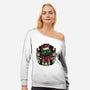 Christmas Dragon-Womens-Off Shoulder-Sweatshirt-glitchygorilla