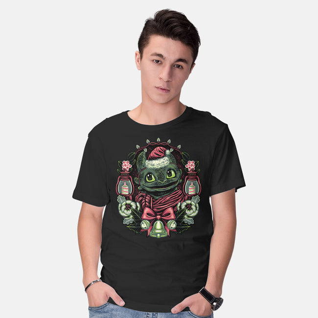 Christmas Dragon-Mens-Basic-Tee-glitchygorilla