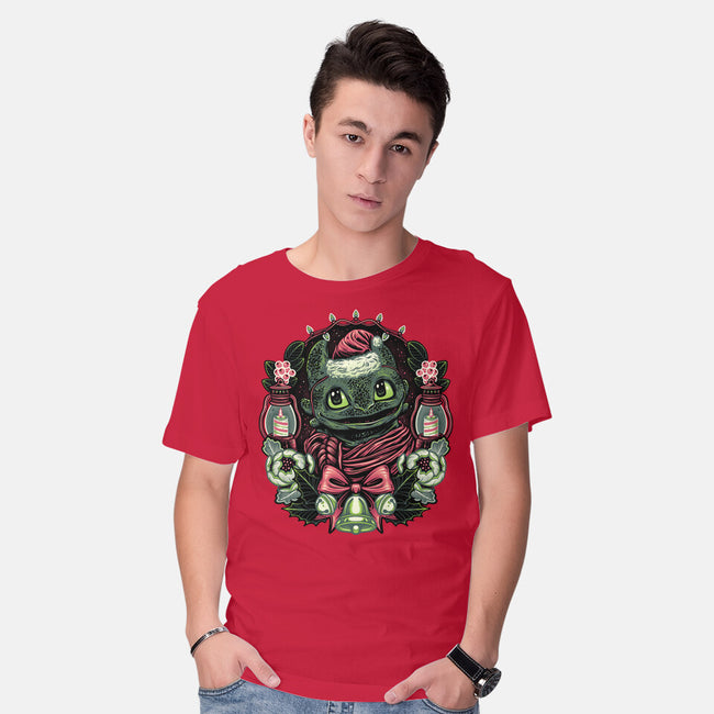 Christmas Dragon-Mens-Basic-Tee-glitchygorilla